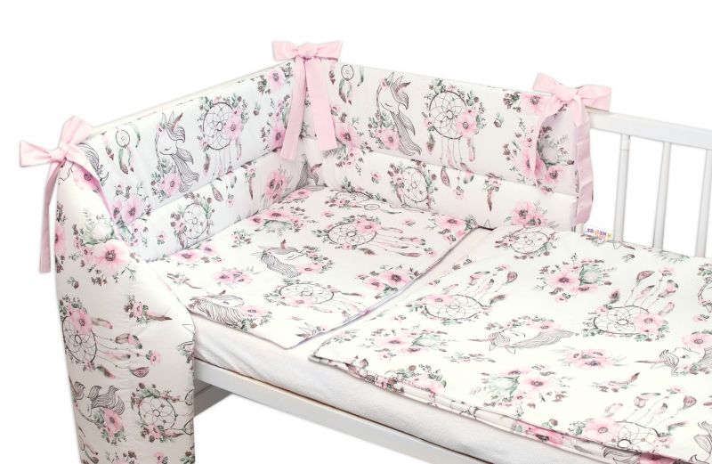 135465-241218-baby-nellys-3-dielna-sada-mantinel-s-oblieckami-sny-jednorozca-biela-ruzova-135x100-cm