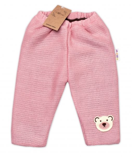 145768-269512-oteplene-pletene-nohavice-teddy-bear-baby-nellys-dvojvrstvove-ruzove-vel-80-86